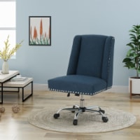 Quentin Home Office Fabric Desk Chair Navy Blue