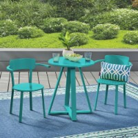 Kate Outdoor Iron Bistro Set Teal