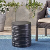 Aubree Outdoor 16-inch Light-Weight Concrete Side Table Black