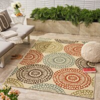 Dahlia Outdoor Floral Area Rug Multicolor 5'x8'