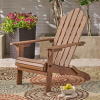 Cara Outdoor Foldable Acacia Wood Adirondack Chair Brown