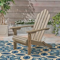 Cara Outdoor Foldable Acacia Wood Adirondack Chair Gray