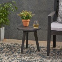 Gino Outdoor Acacia Wood Side Table Dark Gray Finish