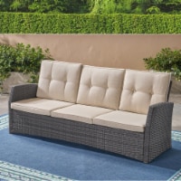 Amigo Outdoor 3 Seater Wicker Sofa Grey