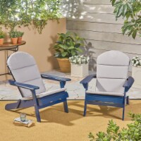 Ocean Outdoor Acacia Wood Adirondack Chairs with Cushions (Set of 2) Grey