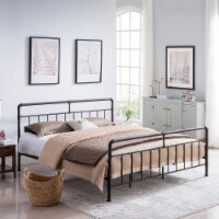 Sally Queen-Size Iron Bed Frame, Minimal, Industrial Hammered Copper King