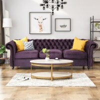 Microfiber chesterfield sofa deals