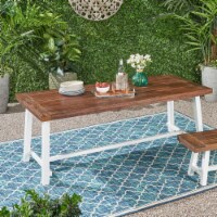 Beau Outdoor Eight Seater Wooden Dining Table teak finish rustic