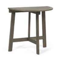 Sophia Outdoor Half-Round Folding Acacia Wood Bistro Table gray finish