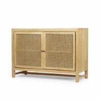 Viola Boho 2 Door Mango Wood Cabinet with Wicker Caning