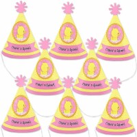 Big Dot of Happiness Pink Ducky Duck Mini Cone Baby Shower or Birthday Small Party Hats 8 Ct