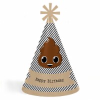 Big Dot of Happiness Party 'Til You're Pooped Cone Poop Emoji Happy Birthday Party Hats 8 Ct