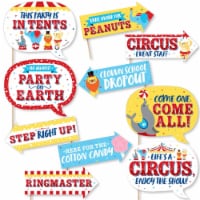 Big Dot of Happiness Funny Carnival - Step Right Up Circus - Photo Booth Props Kit - 10 Pc