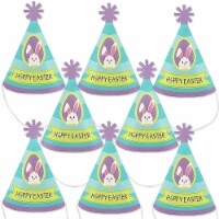 Big Dot of Happiness Hippity Hoppity - Mini Cone Easter Bunny Hats - Small Party Hats 8 Ct