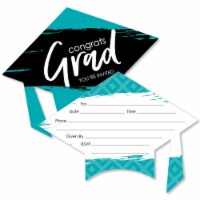 Big Dot of Happiness Teal Grad Best is Yet to Come - Shaped Fill-in Invites & Envelopes 12 Ct