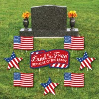 Big Dot of Happiness Patriotic - Lawn Cemetery Grave Decor - Memorial Day Yard Signs 8 Ct