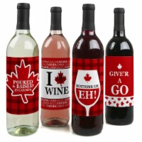Big Dot of Happiness Canada Day - Canadian Party Decor - Wine Bottle Label Stickers - 4 Ct