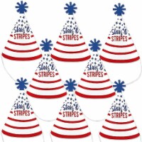 Big Dot of Happiness Stars & Stripes - Mini Cone USA Patriotic Hats - Small Party Hats 8 Ct
