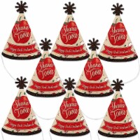 Big Dot of Happiness Rosh Hashanah - Mini Cone New Year Hats - Small Party Hats - Set of 8