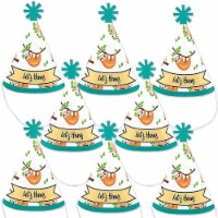 Big Dot of Happiness Let's Hang Sloth Mini Cone Baby Shower or Birthday Small Party Hats 8 Ct
