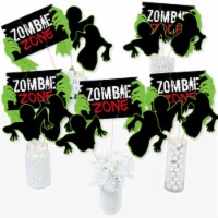 Big Dot of Happiness Zombie Zone Halloween or Birthday Centerpiece Sticks Table Toppers 15 Ct