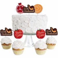Big Dot of Happiness Rosh Hashanah Dessert Cupcake Toppers New Year Clear Treat Picks 24 Ct