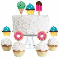 Big Dot of Happiness Sweet Shoppe - Cupcake Toppers Candy & Bakery Clear Treat Picks 24 Ct