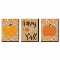 Big Dot of Happiness Pumpkin Patch - Autumn Wall Art Decor - 7.5 x 10 in - Set of 3 Prints