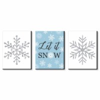 Big Dot of Happiness Winter Wonderland - Wall Art Snowflake Decor 7.5 x 10 in - Set of 3