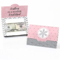 Big Dot of Happiness Pink Winter Wonderland - Snowflake Party Money & Gift Card Holders 8 Ct