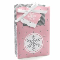 Big Dot of Happiness Pink Winter Wonderland Snowflake Party Favor Boxes Gift Bags 12 Ct