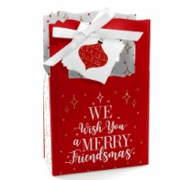 Big Dot of Happiness Red & Gold Friendsmas Friend Christmas Party Favor Boxes Gift Bags 12 Ct