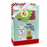 Big Dot of Happiness Fa La Llama - Christmas and Holiday Party Favor Boxes Gift Bags - 12 Ct