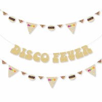 Big Dot of Happiness 70's Disco - 1970s Party Letter Banner Decor Gold Glitter - Disco Fever