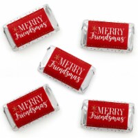 Big Dot of Happiness Red & Gold Friendsmas - Mini Candy Bar Wrapper - Christmas Favors 40 Ct