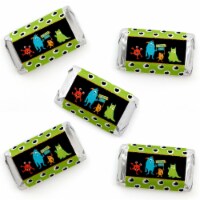 Big Dot of Happiness Monster Bash - Mini Candy Bar Wrapper Stickers - Party Favors - 40 Ct