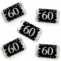 Big Dot of Happiness Adult 60th Birthday Gold - Mini Candy Bar Wrapper - Party Favors 40 Ct