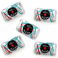 Big Dot of Happiness 50's Sock Hop Mini Candy Bar Wrapper Stickers 1950s Party Favors 40 Ct