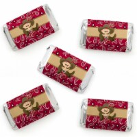Big Dot of Happiness Little Cowboy Mini Candy Bar Wrapper Stickers Western Party Favors 40 Ct