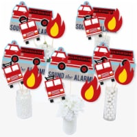 Big Dot of Happiness Fired Up Fire Truck - Party Centerpiece Sticks - Table Toppers - 15 Ct