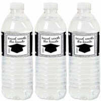 Big Dot of Happiness Silver Tassel Worth The Hassle - Grad Water Bottle Sticker Labels 20 Ct