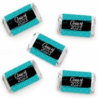Big Dot of Happiness Teal Grad Best is Yet to Come Mini Candy Bar Wrapper 2023 Favors 40 Ct