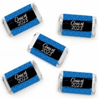 Big Dot of Happiness Blue Grad Best is Yet to Come Mini Candy Bar Wrapper 2023 Favors 40 Ct