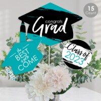 Big Dot of Happiness Teal Grad - Best is Yet to Come - 2023 Centerpiece Table Toppers - 15 Ct
