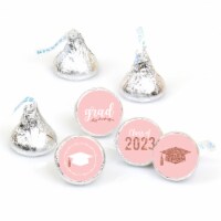 Big Dot of Happiness Rose Gold Grad 2023 Grad Party Round Candy Sticker Favors 1 sheet of 108