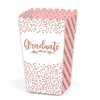 Big Dot of Happiness Rose Gold Grad - Graduation Party Favor Popcorn Treat Boxes - Set of 12