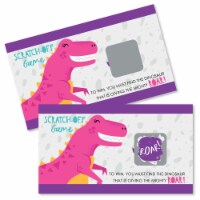 Big Dot of Happiness Roar Dinosaur Girl - Dino Mite T-Rex Party Game Scratch Off Cards 22 Ct
