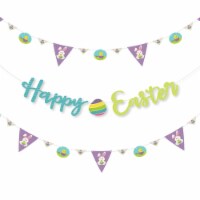 Big Dot of Happiness Hippity Hoppity - Easter Bunny Party Letter Banner Decor - Happy Easter