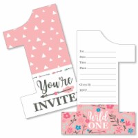 Big Dot of Happiness She's a Wild One - Shaped Boho Fill-in Invitations with Envelopes 12 Ct