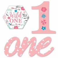 Big Dot of Happiness She's a Wild One Shaped Boho Floral 1st Birthday Party Cut-Outs 24 Ct